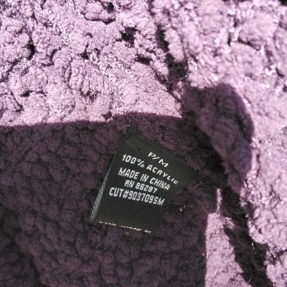 Women's EUC BCBGMAXAZRIA Purple long sleeve textured Cardigan Sz P/M - Picture 6 of 6